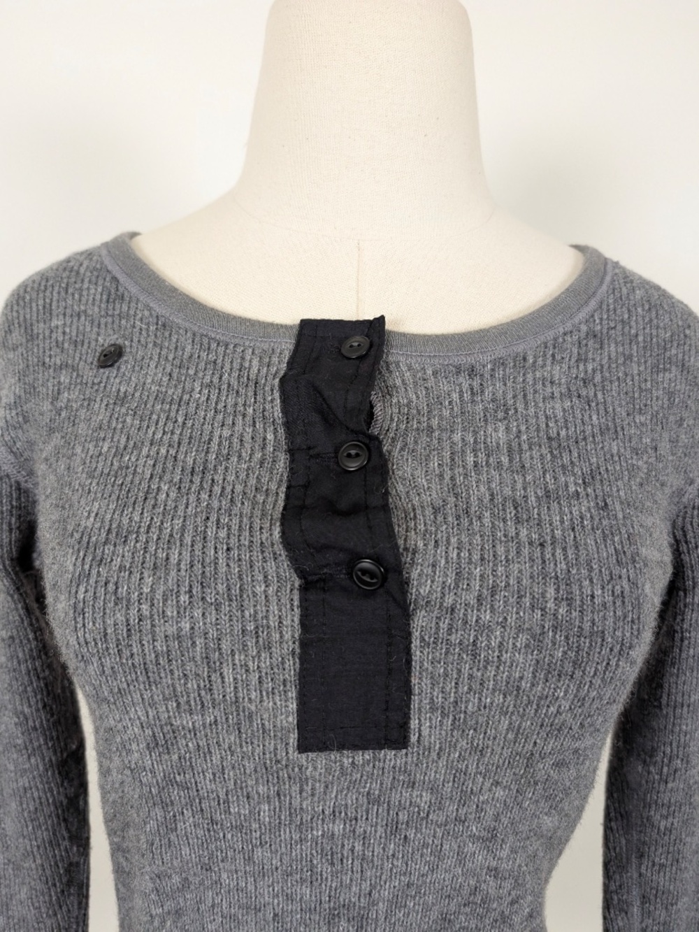 Stanfield Thermal 3/4 Sleeve Top Wool Layer Size Small Grey - Picture 14 of 14